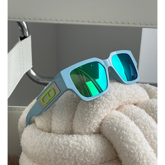 NEW Dior CD SU Sunglasses in Light Blue Green Mirror Lens - Picture 10 of 10